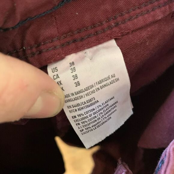 American Eagle burgundy slim size 38 normcore shorts - Picture 2 of 3